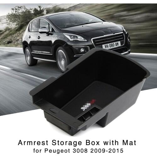 Armrest Storage Box Holder for Peugeot 3008 2009 2010 2011 2012 2013 2014 2015 Interior Organizer Central Console Glove Tray
