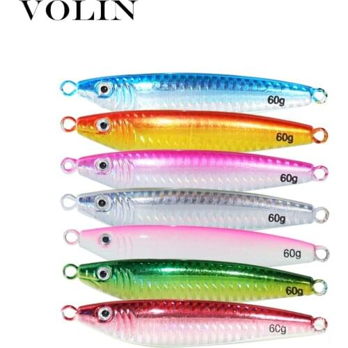 VOLIN Metal Jig Fishing Lure Weights 14g-150g Trolling Hard Bait Bass Fishing Bait Tackle Trout Jigging Lure Jigs Saltwater Lure