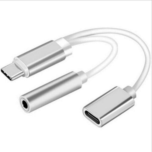 2 In 1 Type C Splitter Adaptateur Audio Cable Type C To 3.5mm Jack Aux Earphone Call Music Charging Adapter Cable for Samsung