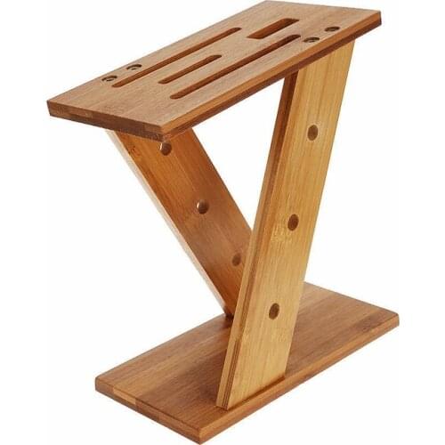 Modern Kitchen Bamboo Tool Holder Knife Rack Portable Creative Z Shape Knives Storage Rack Tool Wood Knife Stand Blocks