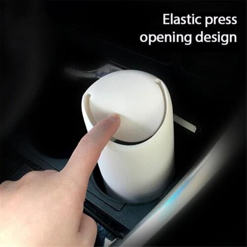 Universal Mini Car Trash Can Garbage Holder Hanging Organizer Bag Ashtray Trash Bin Storage Box Auto Accessories