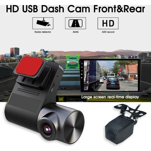 Dash Cam Front and Rear Camera for Cars 720P 30fps 270° Wide Angle with Night Vision Loop Recording ADAS Parking Monitor