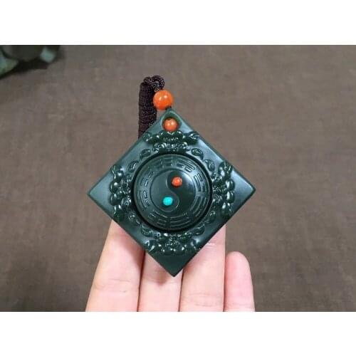 Explosive models selling Xinjiang Hetian jade green jade a fine material inlaid with South Red Turquoise King Kong konjac hp318