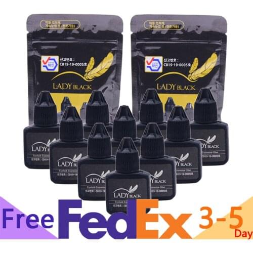 10 Bottles 5ml/10ml Lady Black Glue Eyelash Extension Original Low Irritation Fast Drying Sensitive Skin False Colle De Cils