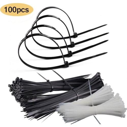 100PCS ABS Plastic Cable Ties Zip Tie Wraps Fasten Wire Wrap Strap for Tourism Tent Bike Hiking Camping Outdoor Tools