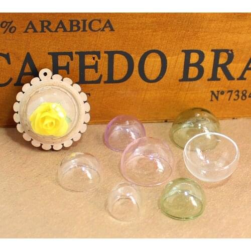 2PCS 8-30MM Empty Glass Globe Half Round Shaped glass bottle globe dome fashion jewelry accessories