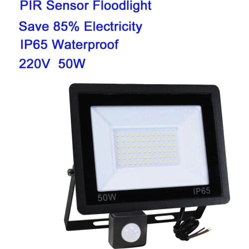 50W /30W/10W 220V Motion Sensor Outdoor Floodlight, IP65 6000K Ultra Bright Led With PIR Sensor, For garden backyard Garage
