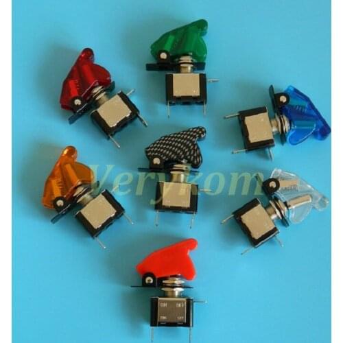 5X Auto Car Repacking Foglight Toggle Swith With Flip Cover Lamp ORV SUV Racht Racing Car DIY Switches 12V 20A Red Blue LED