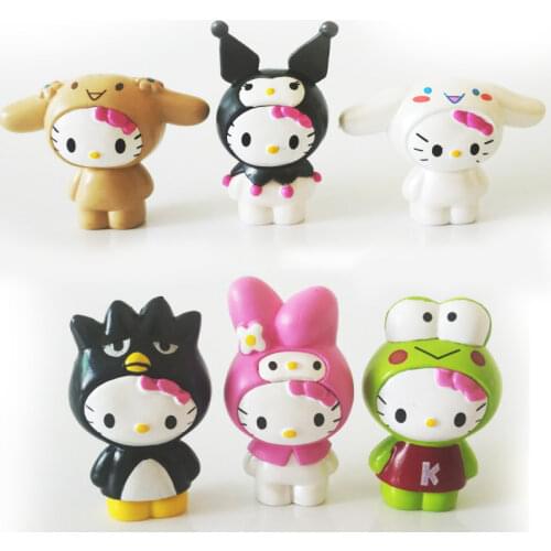 Kids Christmas Gifts 6pcs/set Cute Doll Toys HelloKitty Cat Decoration Bouquet Girl Toys