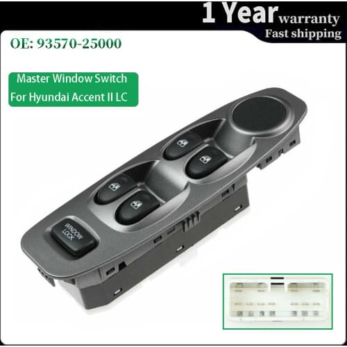 Window Control Switch Grey With Electric Rearview Mirror Button Console For Hyundai Accent 2000 2001 2002 2003 2004 2005