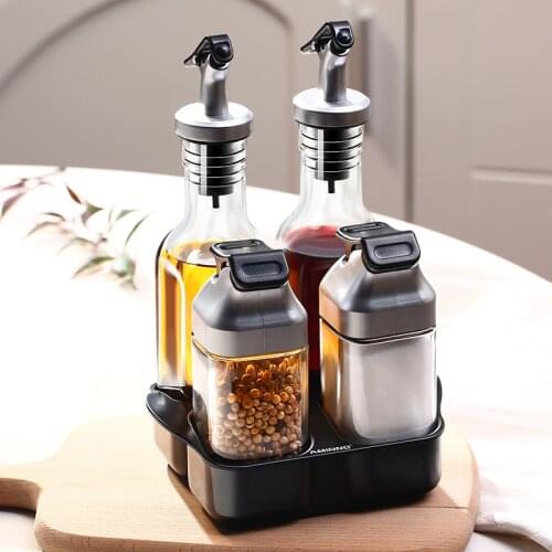 Oil Can Cross Border Supply Glass Creative Solid Liquid Seasoning Box Seasoning Bottle Set