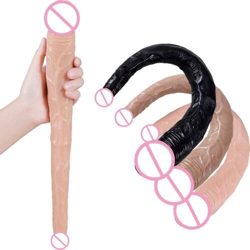 Long Strapon Double sided Dildo Anal Huge Dildo Sex Toys For Women Vaginal Huge Flexible Soft Dildo Big Realistic Penis Sex Shop