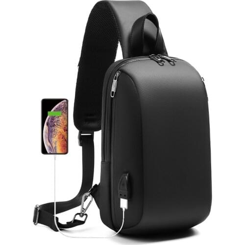 Travel Shoulder Bag Men Crossbody Chest Bag for USB Charging Multifunctional Sports Messenger Bag Fashion Waterproof Cross Body