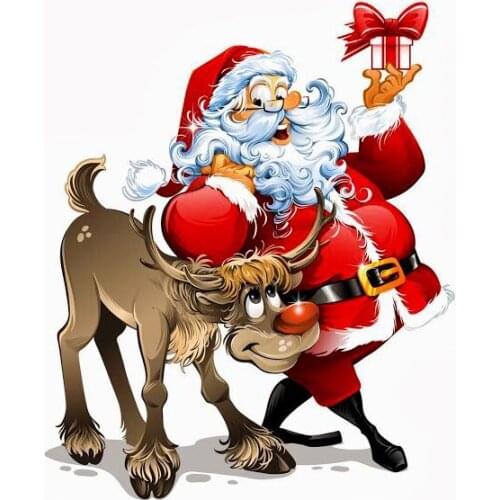 Evershine Full Square Diamond Painting Cartoon 5D Mosaic Full Layout Embroidery Santa Claus Rhinestone Pictures Christmas Gift