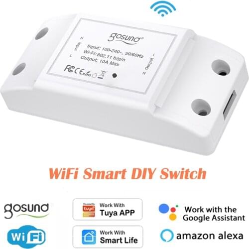 Gosund WiFi Smart DIY Switch 10A Timer Switch for Tuya Smart Life APP Control Compatible with Alexa Google Home Required Neutral