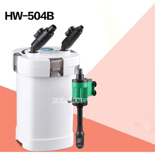 HW-504B 220V Fish Tank External Filter Aquatic Biological Products Filter Equipment Silent Filter Barrel With Bactericidal Lamp