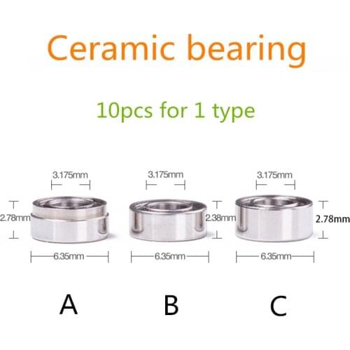 3 types 10PCS dental ceramic bearings 3.175x6.35x2.38mm/2.78mm/with step for dental handpiece