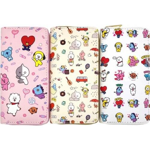 KANDRA Lovely Cartoon PU Leather Wallet for Women Clutch Long Purses 2020 Girls Coin Purse Card Holder Zipper Bag