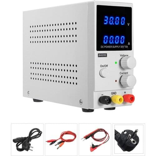 Laboratory Bench Power Supply DC 30V 10A 4 Digits Adjustable Lab Power Supply Voltage Regulator Source