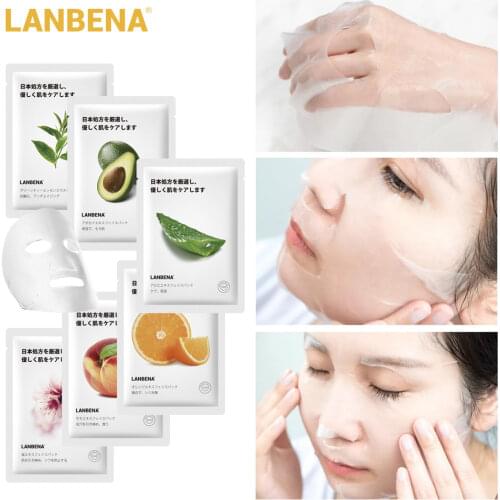 LANBENA Fruit Mask Plant Extract Facial Mask Moisturizing Whitening Locking Water Oil Control Shrink Pores Whitening Face Mask