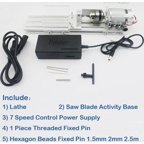 Mini DIY Wood Lathe Machine Polisher Table polishing Cutting 24V beads machine