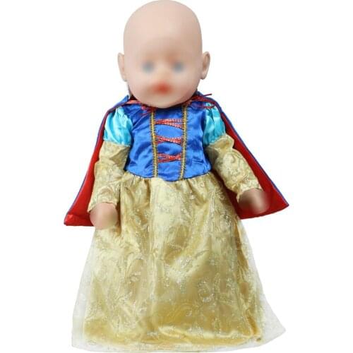Fashion Yellow Dress With Cloak Fairy Tale Princess Clothes for 18" Puppet Doll Outfit 43cm Baby Accessoriess Toy