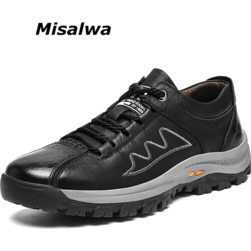Men Outdoor Leather Shoes Hiking Sneakers Misalwa Zapatos Hombre Casual Men Moccasins Anti-skid Dropshipping Large Size Men Shoe