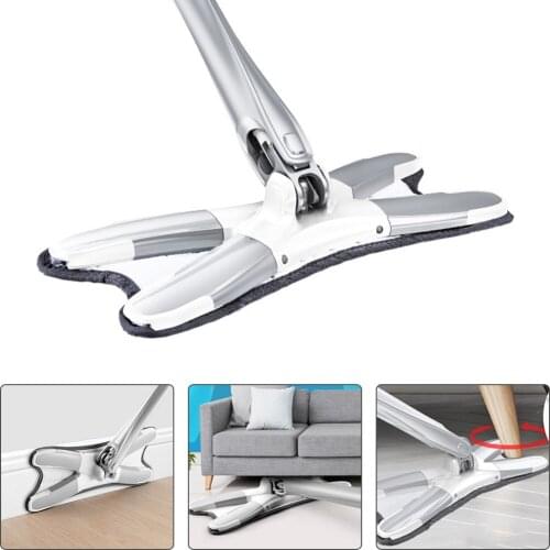 Hand Free Mop Kit Washing Flat Floor Easy Wringing Microfiber Replacement Pad For Home Kitchen Hardwood Laminate Wet And Dry Mop