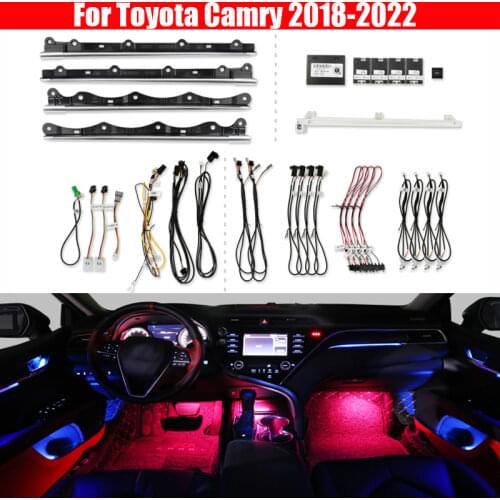 64 colors Set For Toyota Camry 2018-2019 Button And App Control Decorative Ambient Light LED Atmosphere Lamp illuminated Strip