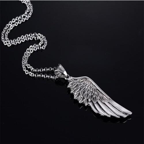 New arrival unique handmade angel wing pendant necklace women men long necklaces pendants Sweater chain jewelry for women