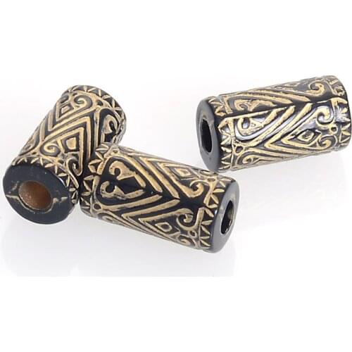 Wholesale 100Pcs/Lot 9x17MM Fluted Corrugated Plating Acrylic Antique Design Tube Spacer Beads For Diy Handmade Jewelry Making