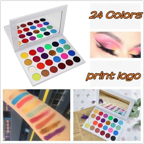 Print logo Matte Eyeshadow Palette Glitter Eye Shadow Waterproof Long Lasting Make Up Pallet Shimmer Fashion Women Beauty Eyes