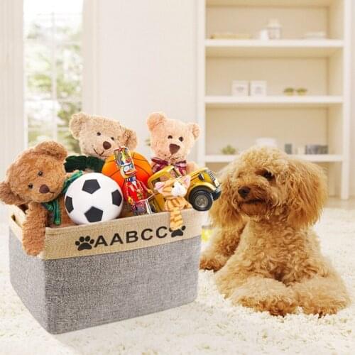 Personalized Dog Toy Storege Basket Honden Puppy Suministros De Perro Dog Accessories Pet Supplies Chein Canvas Foldable Box