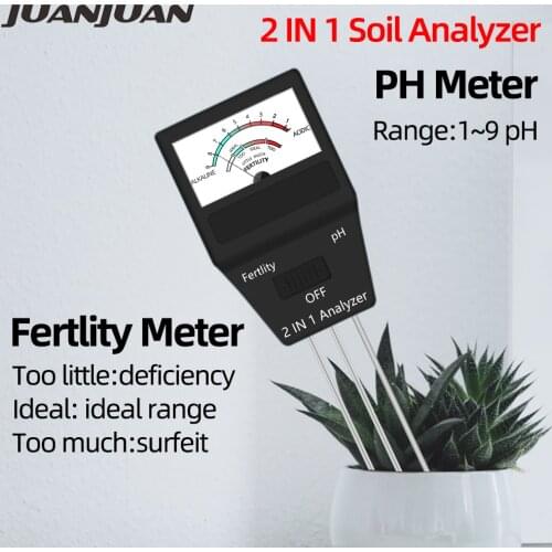 Professional Soil PH Meter 2 In 1 Soil Fertlity PH Meter tester for Garden Plants Flowers 40% off