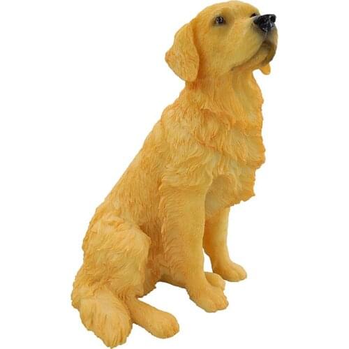 Lifelike Realistic Buddy Golden Retriever Statue 5.7In Tall Golden Retriever Puppy Collectible Figurine Statue for Home,Gifts