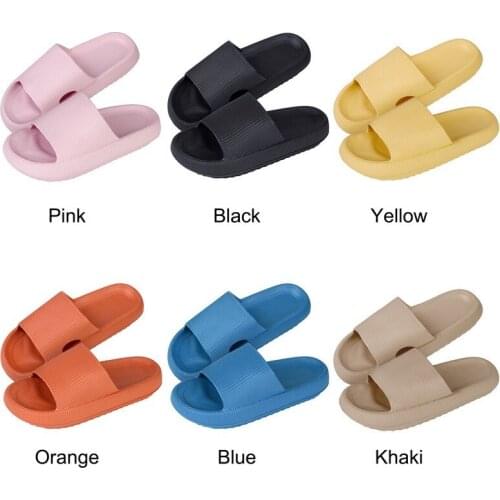 Dropshipping Women Thick Platform Slippers Beach Eva Soft Sole Slide Sandals Leisure Men Ladies Indoor Bathroom Anti-slip Shoes