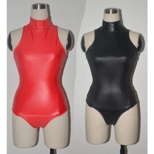 Sexy Erotic Lingerie Women Faux Leather Sexy Bodysuit Restraint Hands Fetish Playsuits Catsuit Nightculb Party Sexy Game Costume