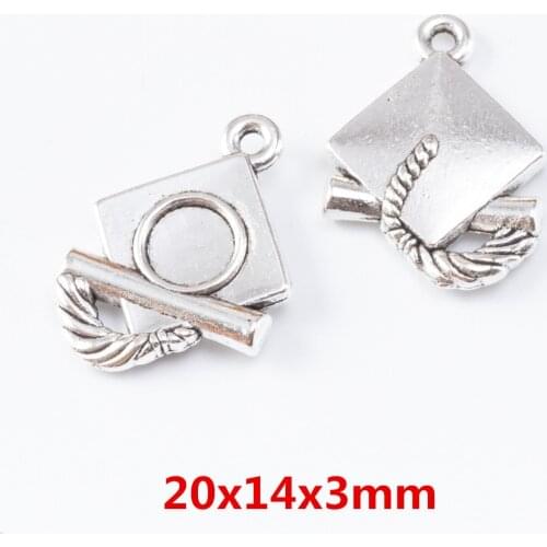 Vintage 20 pcs Charms graduation hat Fashion Pendant Zinc Alloy Fit Bracelet Necklace DIY Jewelry Findings 7003