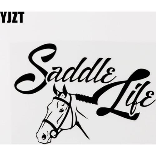 YJZT 15.4CM×10.9CM Creative Saddle Life Graphical Vinyl Car Sticker Decal Black/Silver 8C-0578