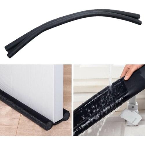 Soundproof Twin Door Draft Stopper Weather Stripping Noise Blocker Window Breeze Blocker Adjustable Door Sweeps 36.61inch Black