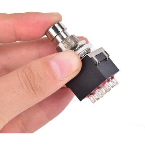 1Pc 3PDT 9pin Push Button Foot Switch FR DIY Guitar Effect Pedal Stomp True Bypass Guitar Part Accessories