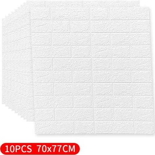 10pcs 70x77cm 3D Wall Sticker DIY Wallpaper Imitation Brick Bedroom Waterproof Self Adhesive For Living Room Home Decor