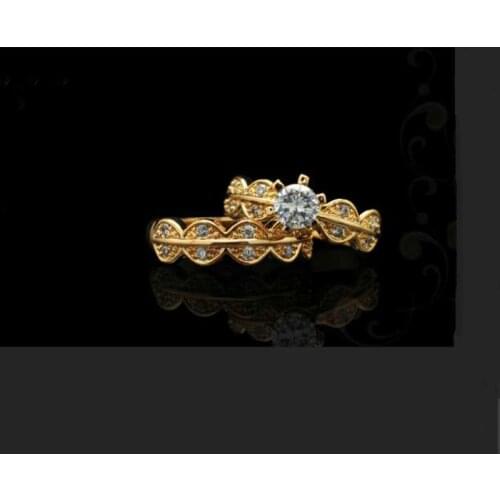 12 Style Sales Women Gold Color Round Cubic Zircon Copper Rings Bands Rings Jewelry