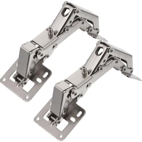 2pcs 170 Degree Punch Free Frameless Concealed Hydraulic Cabinet Doors Hinges​​ Hinge Professional Dampers Buffer For Home Door