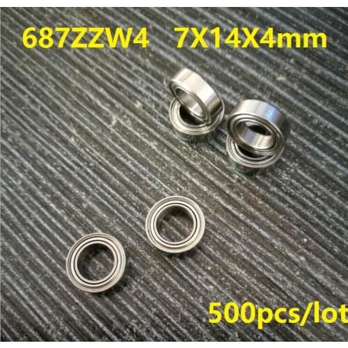 500pcs/lot 687W4 687ZZ 687ZZW4 687/4 ZZ ball bearing 7x14x4 mm deep groove ball bearings Miniature Mini bearing 7*14*4 687W4ZZ