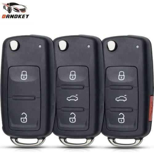 Dandkey 10pcs Car Key Shell For VW VolksWagen Polo Golf Passat Octavia Seat Passat Beetle Fob 2/3/3+1 Buttons Uncut HAA Blade
