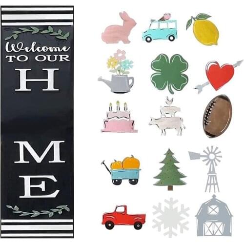 Welcome Sign Wooden Hanging Sign For Front Porch Wreaths For Front Door Decorations For Christmas,Restaurant, Home
