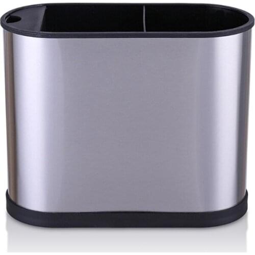 Stainless Steel Kitchen Utensil Holder Countertop Chopstick Cage Drain Rack Multifunctional Tableware Storage Box Caddy