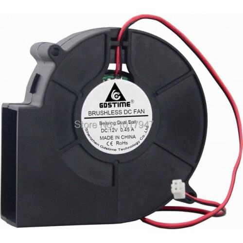 5 Pieces LOT Gdstime DC 12V 2Pin Ball bearing Electric Exhaust Blower Fan 9733B 97mm 97x97x33mm 9733