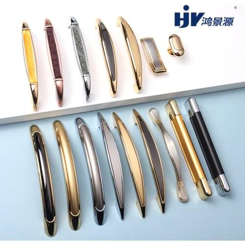 HJY European Cabinet Handles Furnitures Cupboard Knobs Handles Gold Kitchen Door Drawer Pulls Knobs Zinc Alloy Hardware C21021